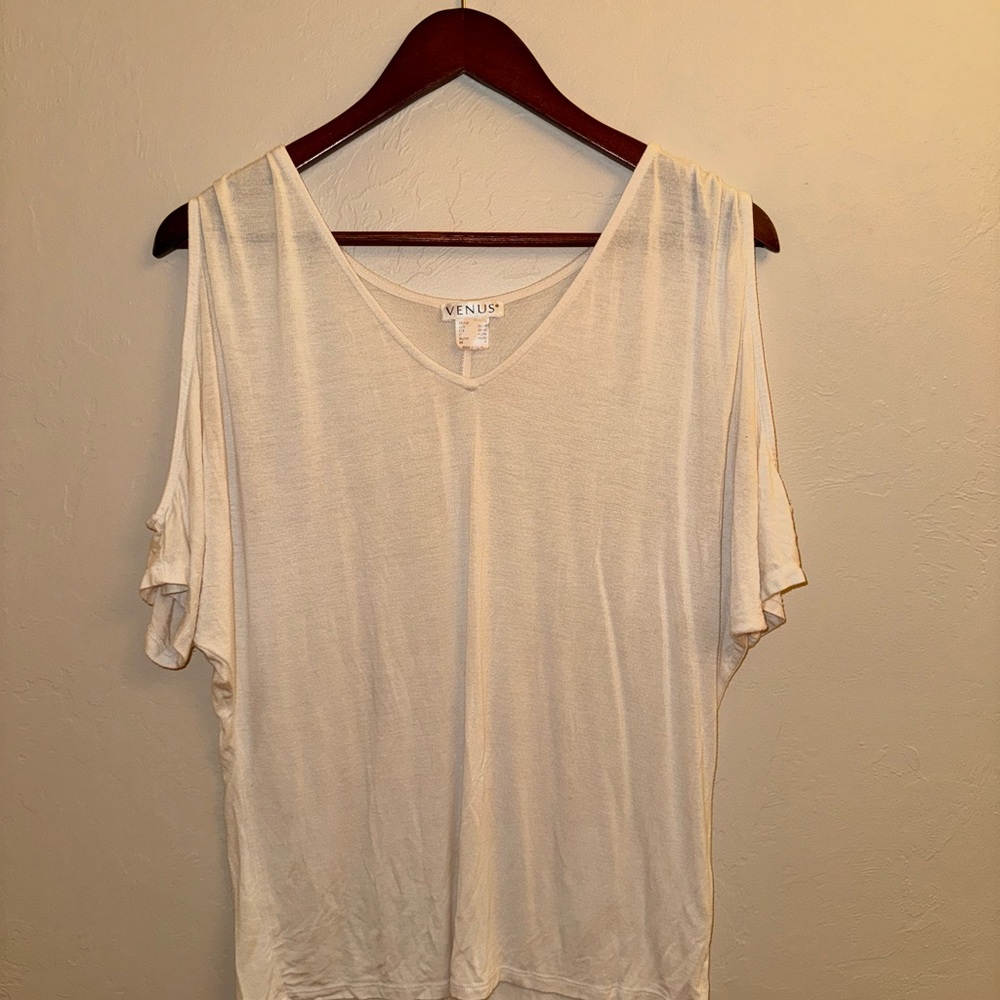 VENUS Women's Elegant Cream Off the Shoulder Top